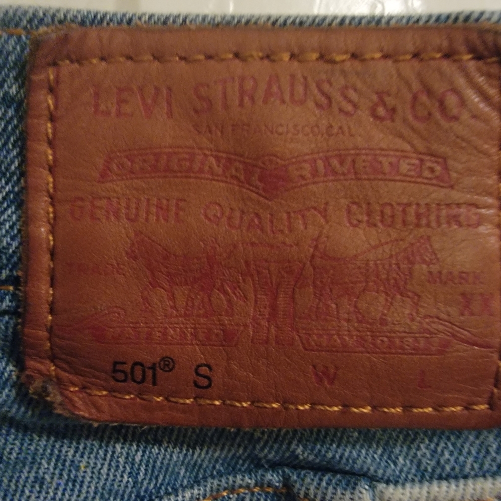 Levi's 501 Skinny Premium Patchwork Jeans Size W27 L26 - Picture 5 of 11